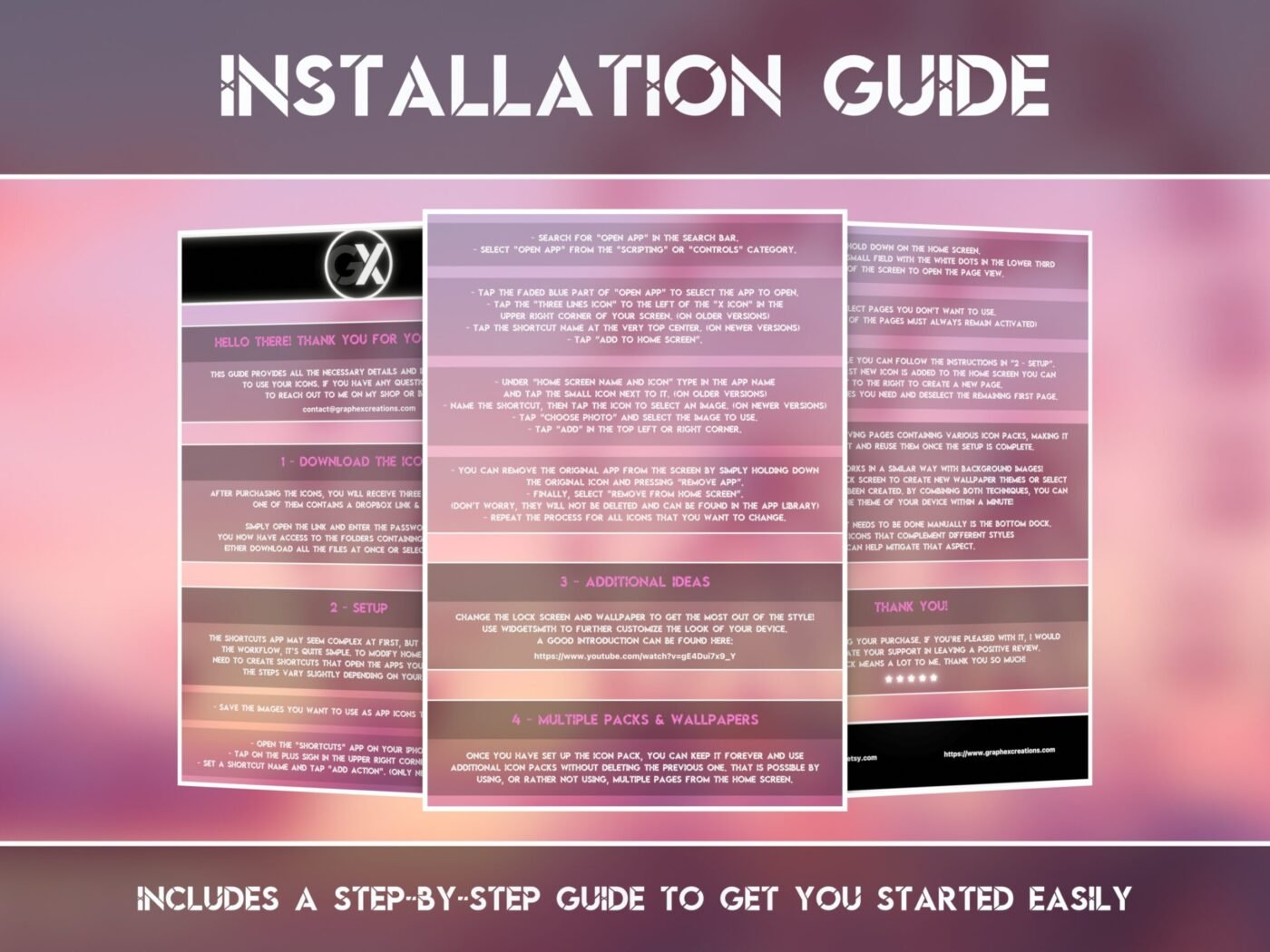 Installation Guide Showcase of the Cotton Candy Themed Icon Pack