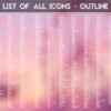 List of the Outline Icons of the Cotton Candy Themed Icon Pack