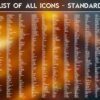 List of the Standard Icons of the Volcano Core Icon Pack