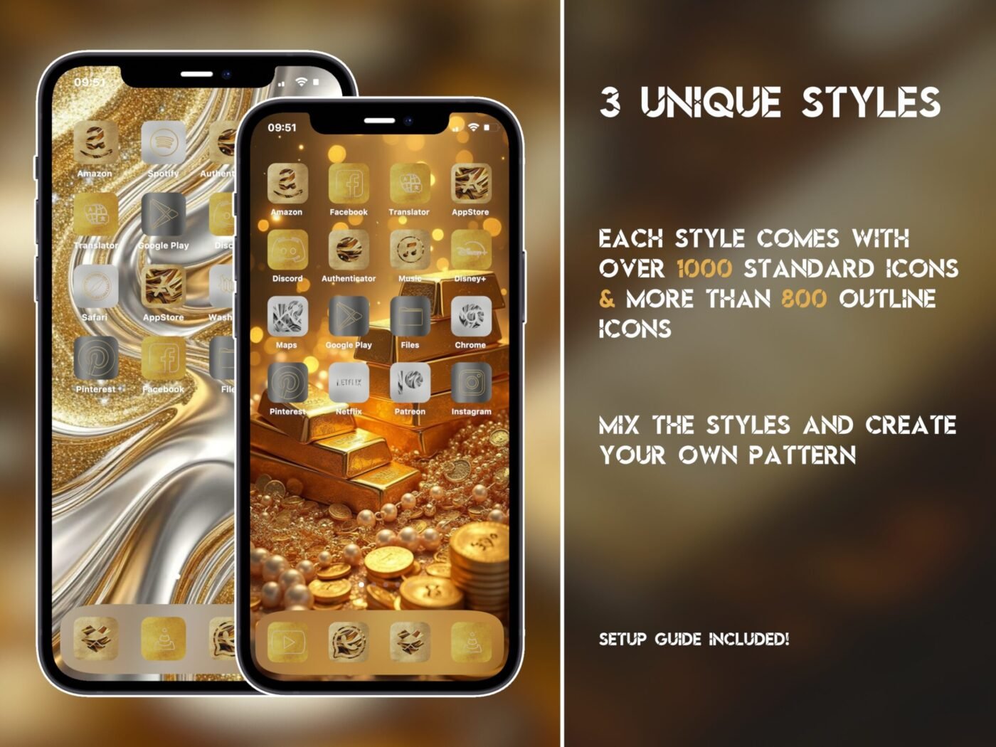 Showcase of the Precious Metals Icon Pack