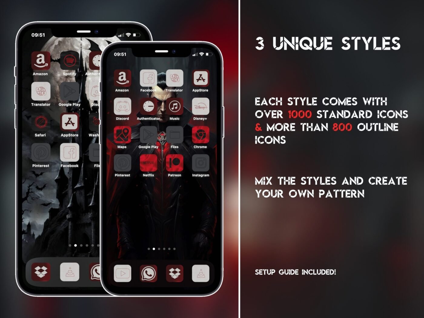 Showcase of the Vampire Icon Pack