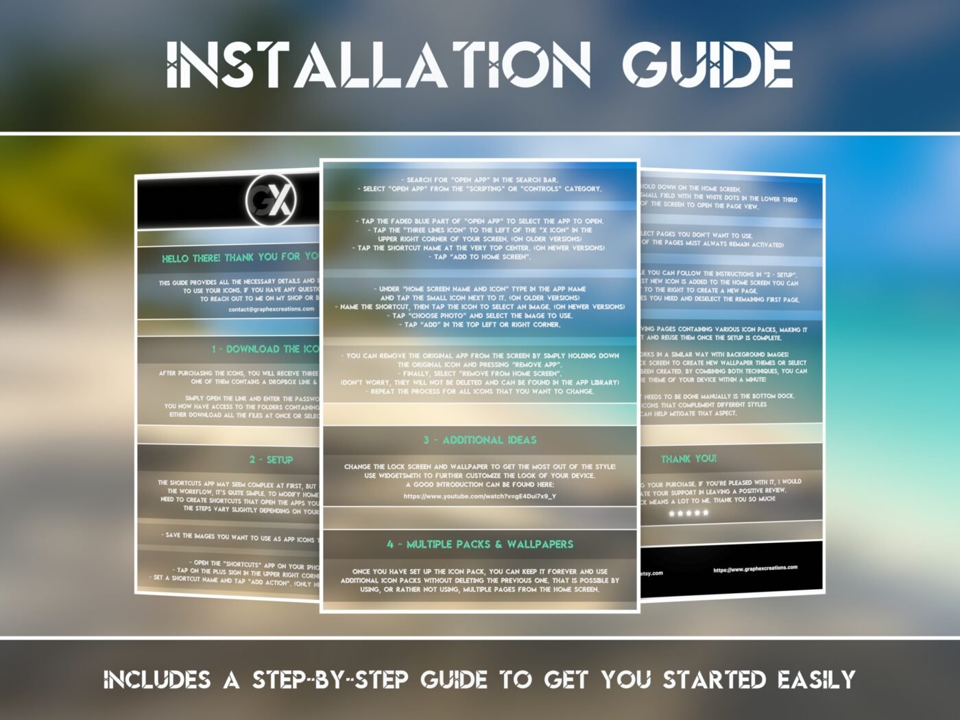 Installation Guide Showcase of the Tropical Beach Icon Pack