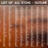 List of the Outline Icons of the Mars Rover Icon Pack
