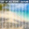 List of the Outline Icons of the Tropical Beach Icon Pack