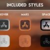 Styles of the Mars Rover Icon Pack
