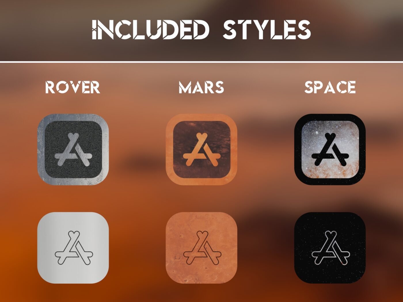 Styles of the Mars Rover Icon Pack