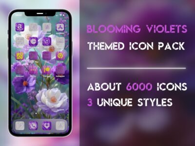 Cover of the Blooming Violets Icon Pack