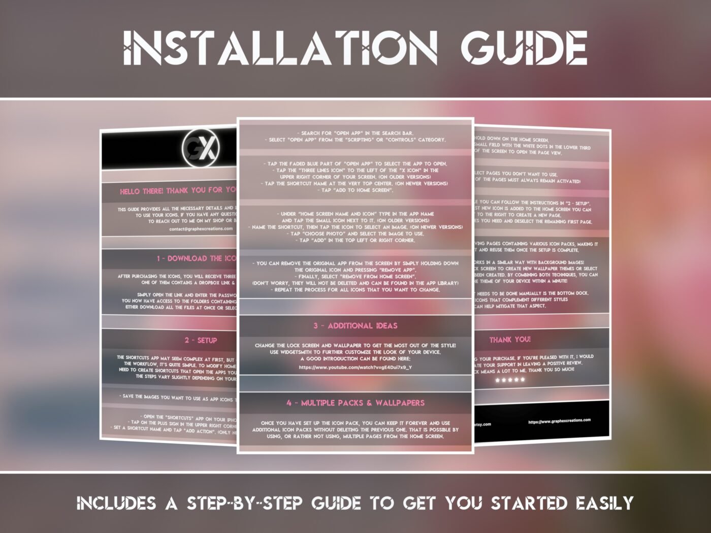 Installation Guide Showcase of the Sunlit Tulips Icon Pack