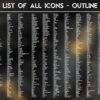 List of the Outline Icons of the Pearl Marble Icon Pack