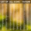 List of the Outline Icons of the Polished Amber Icon Pack
