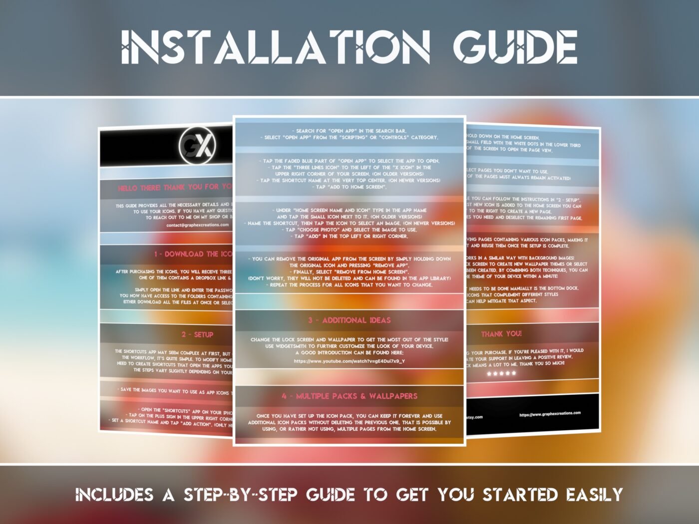 Installation Guide Showcase of the Ice Cream Icon Pack