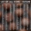 List of the Outline Icons of the Chocolate Dreams Icon Pack