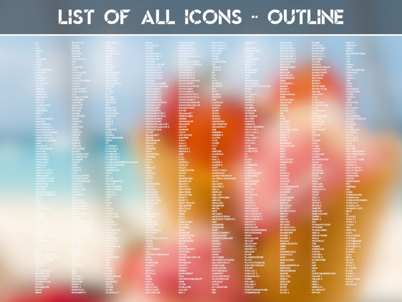 List of the Outline Icons of the Ice Cream Icon Pack