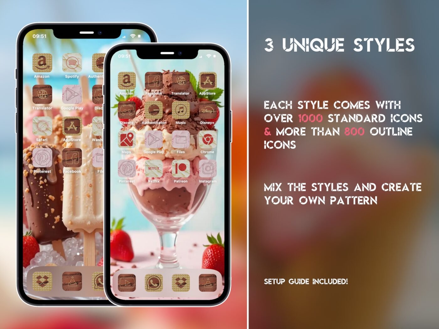 Showcase of the Ice Cream Icon Pack
