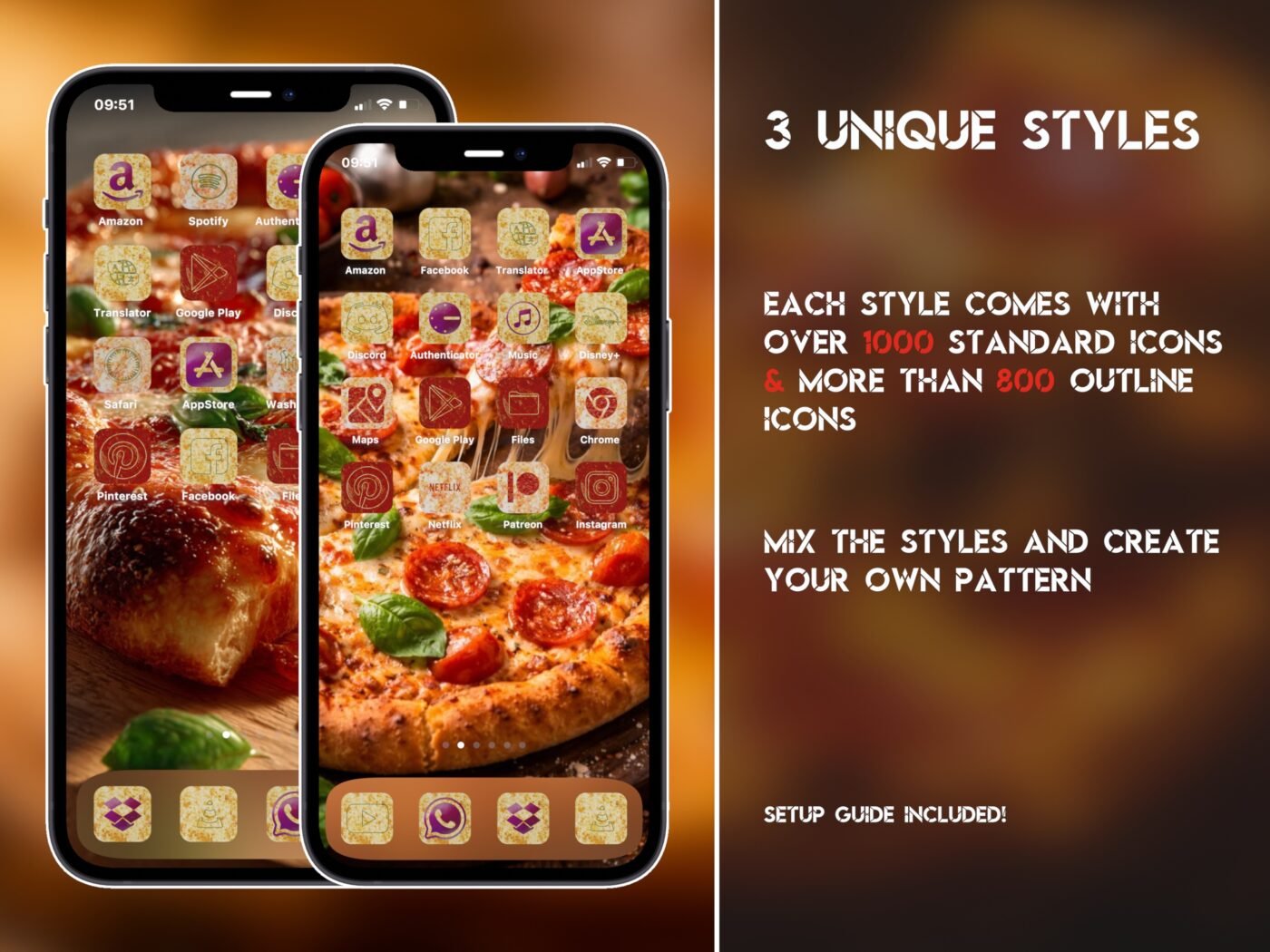 Showcase of the Pizza Party Icon Pack